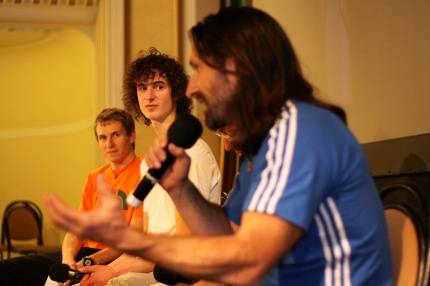 Alex Huber a Adam Ondra na jednom pdiu - snad nejvznamnj okamik festivalu