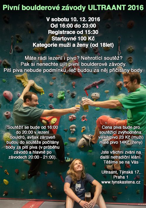 Pivní boulder závody Ultra Ant Praha Pivní boulder závody Ultra Ant Praha